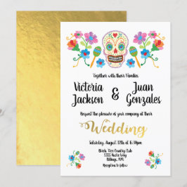 Broderie Crâne de sucre Invitations de mariage mex