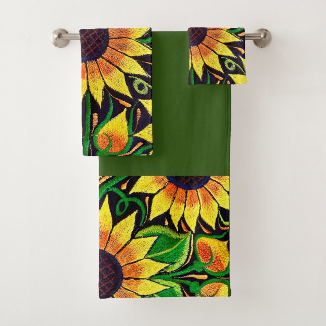 Broderie de tournesol Art mexicain (En situation)