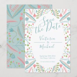 Broderie Floral Enregistrer la date invitations