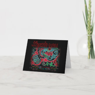 Broderie népalaise Carte de remerciements à motifs