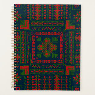 Broderie palestinienne Tatreez rouge vert 5 Motif