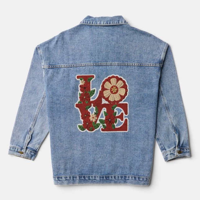 Broderie timbre d'amour floral (Verso)
