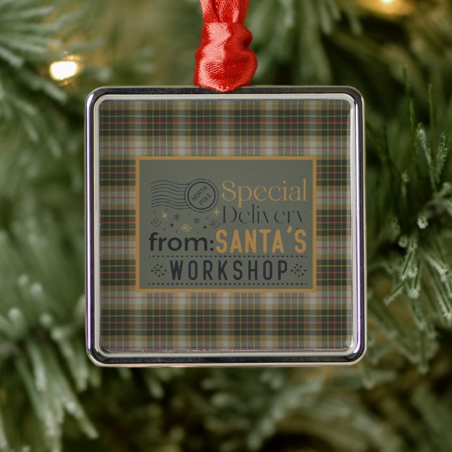 Brodie Hunting Weathered Original Scottish Tartan Ornament Aus Metall (Baum)
