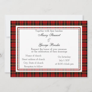 Brodie Red Scottish Wedding Einladung