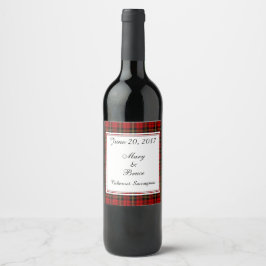 Brodie Red Scottish Wedding Wine Label Weinetikett