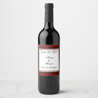 Brodie Red Scottish Wedding Wine Label Weinetikett