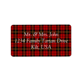 Brodie Red Tartan Label Adressaufkleber