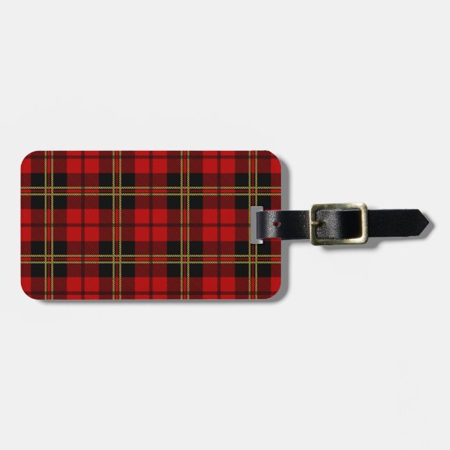 Brodie rotes Tartan-Muster Gepäckanhänger (Vorderseite horizontal)