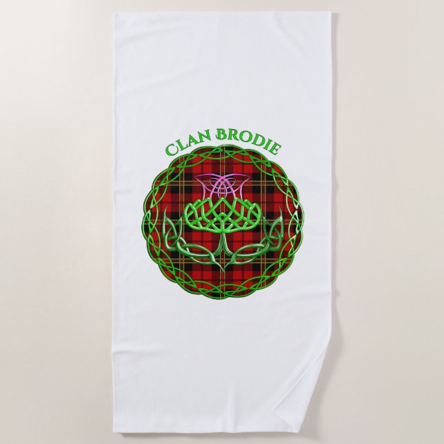 Brodie Scottish Tartan Celtic Thistle Strandtuch (Vorderseite)