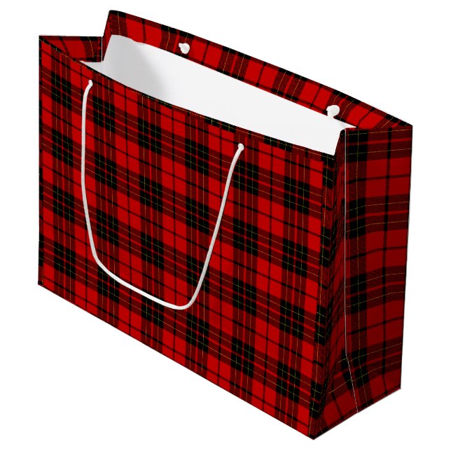 Brodie Tartan kariert Große Geschenktüte (Vorderseite Schrägansicht)