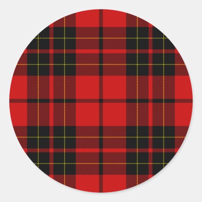 Brodie Tartan kariert Runder Aufkleber (Vorderseite)