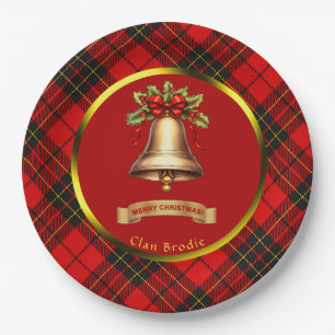 Brodie Tartan Personalisiert Weihnachten Pappteller