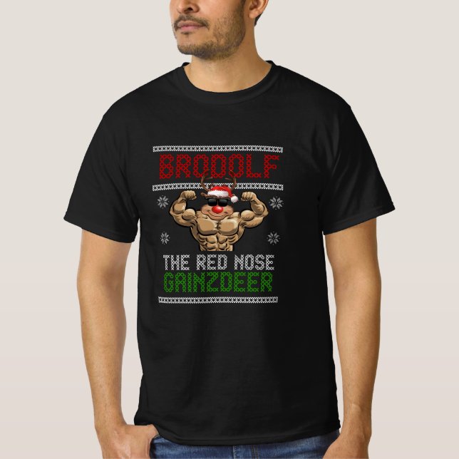 Brodolf Christmas Reinder Fitness Sport T-Shirt (Vorderseite)