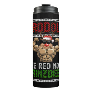 Brodolf Christmas Rentier Fitness Sport Thermosbecher