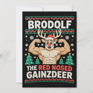 Brodolf Rotnasiger Gainzhirsch Rentier Weihnachts Einladung