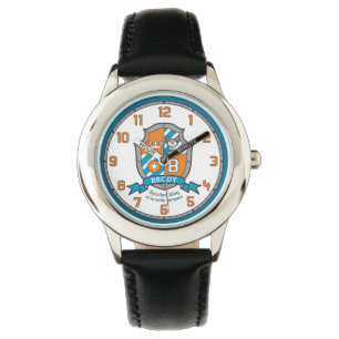 Brody Letter B Name bedeutet Wappen wolf orange Armbanduhr
