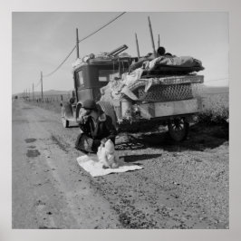 Broke, Baby Sick, and Car Trouble Dorothea Lange Poster