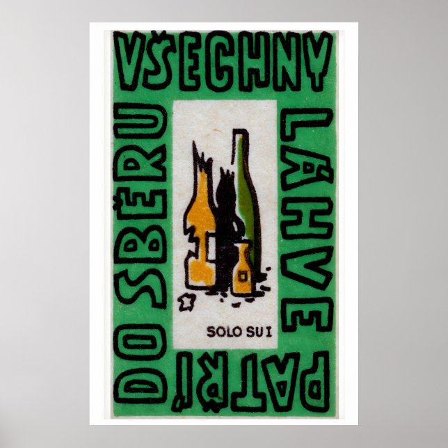 Broken Alcohol Bottles - Matchbox Print - Czech Poster (Vorne)