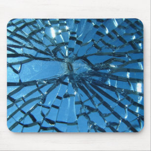 Broken Blue Glass Mousepad