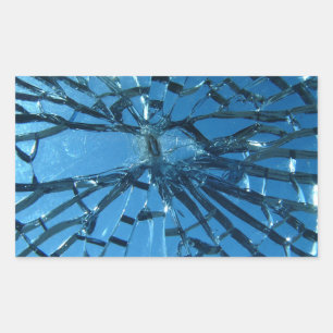 Broken Blue Glass Rechteckiger Aufkleber