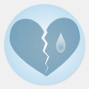Broken Blue Heart Sticker