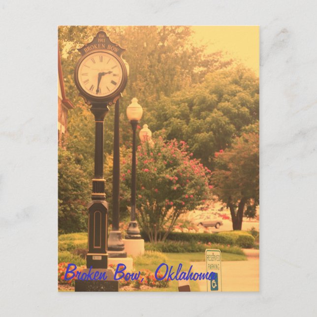 Broken Bow's Library Clock Postkarte (Vorderseite)
