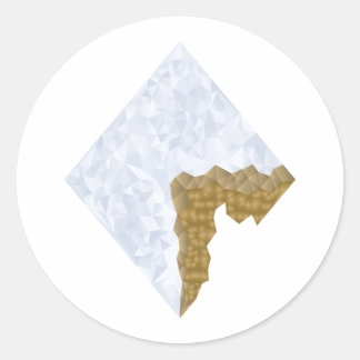 Broken Diamond Runder Aufkleber