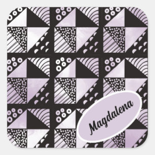 Broken Geschirrs Patchwork Quilt-Muster Quadratischer Aufkleber