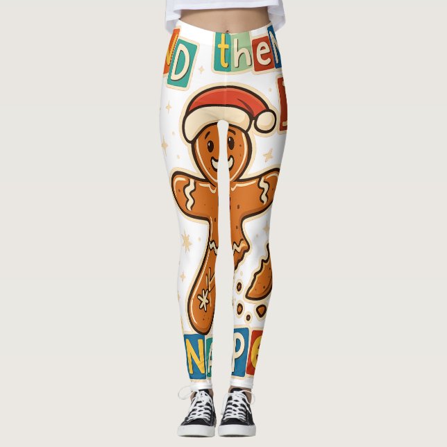 Broken Gingerbread Cookie – Funny Holiday Meltdown Leggings (Vorderseite)