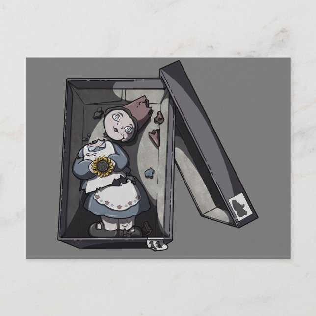 Broken Gnome Feiertagspostkarte (Vorderseite)