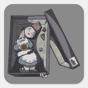 Broken Gnome Quadratischer Aufkleber