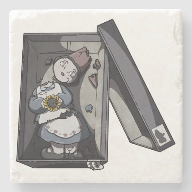 Broken Gnome Steinuntersetzer (Vorderseite)