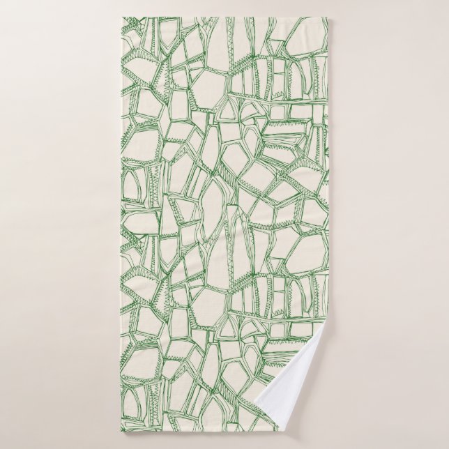 BROKEN green off white (Serviette de bain)
