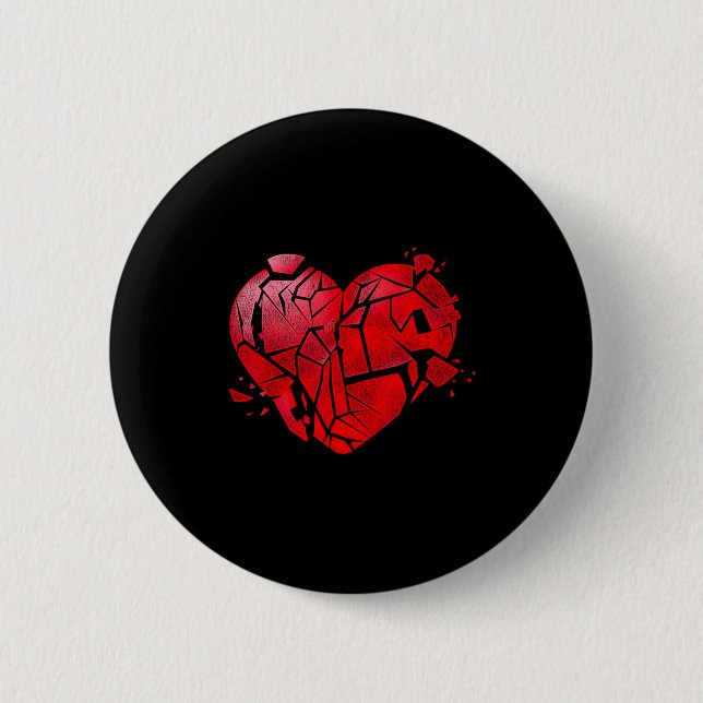 Broken Heart Anti Valentines Day  Button (Vorderseite)