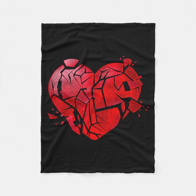 Broken Heart Anti Valentines Day  Fleecedecke (Vorderseite)