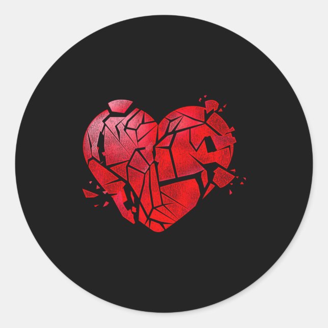 Broken Heart Anti Valentines Day  Runder Aufkleber (Vorderseite)
