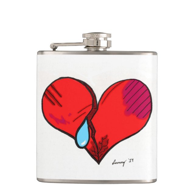 Broken Heart Flask Flachmann (Vorderseite)
