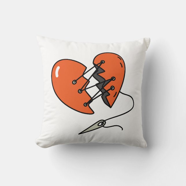 Broken Heart Red Kissen (Vorderseite)