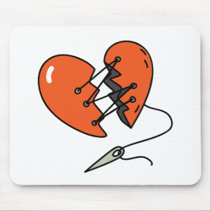 Broken Heart Red Mousepad