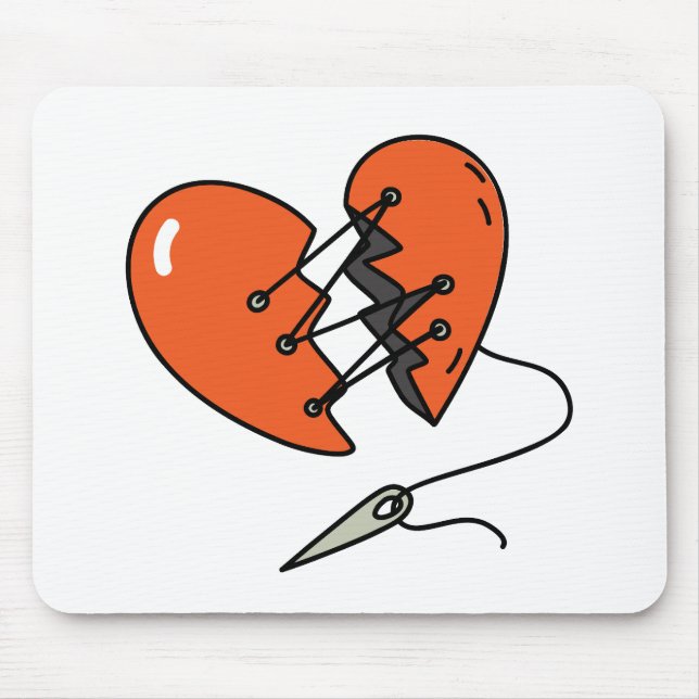 Broken Heart Red Mousepad (Vorne)