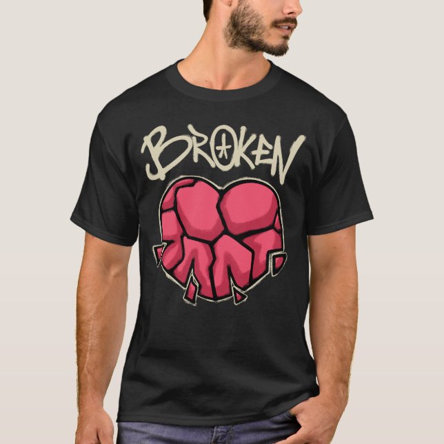 Broken Heart streetwear T-Shirt (Vorderseite)