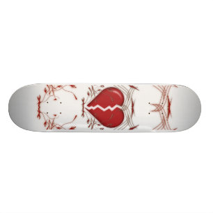 Broken Heart & Tribal Artwork:Rot: Skateboard