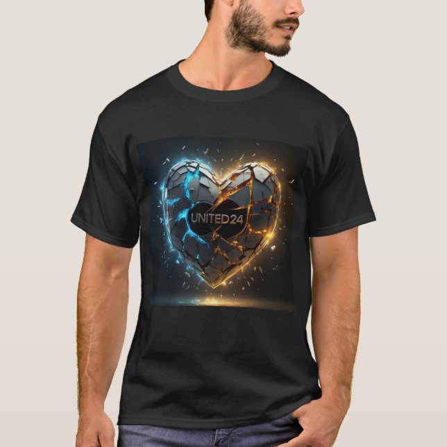 Broken Heart United24 Ukraine Support T - Shirt (Vorderseite)