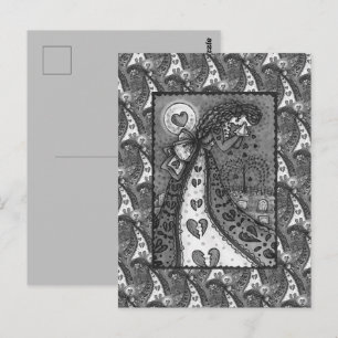 BROKEN HEARTED WOPING VALENTINE, FRIEDHOF GOTH POSTKARTE