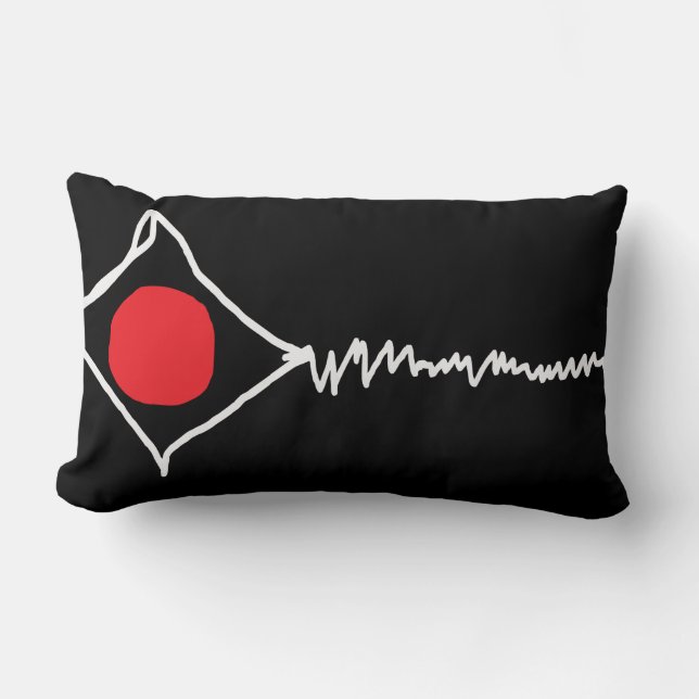 "Broken Kite" Schwarzer Akzent Pillow Lendenkissen (Vorderseite)