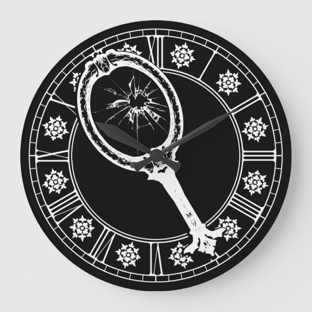 Broken Mirror Große Wanduhr (Vorderseite)