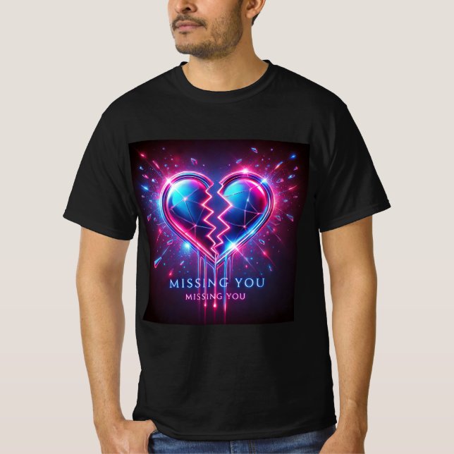 Broken Mirror Heart Mens Tshirt (Vorderseite)