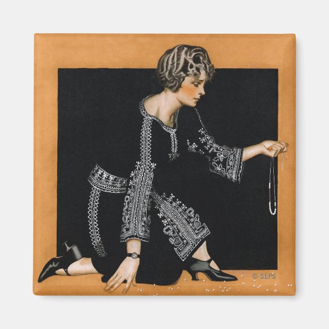 Broken Pearl Necklace Magnet (Vorne)