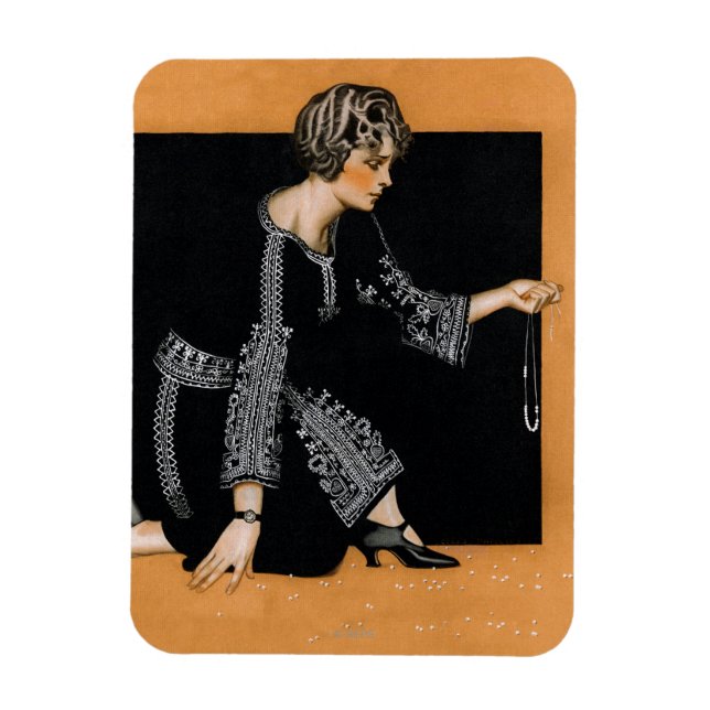 Broken Pearl Necklace Magnet (Vertikal)