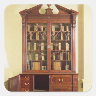 Broken pedimensional bureau bookcase quadratischer aufkleber